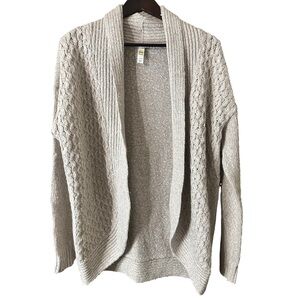 Lole Cozy Cream Tan Knit Women's Open Cardigan Sweater Sz XL